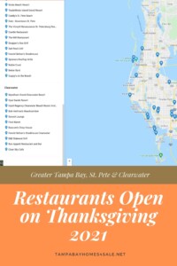 Tampa Bay, St Pete's & Clearwater Area Restaurants Open on Thanksgiving 2021